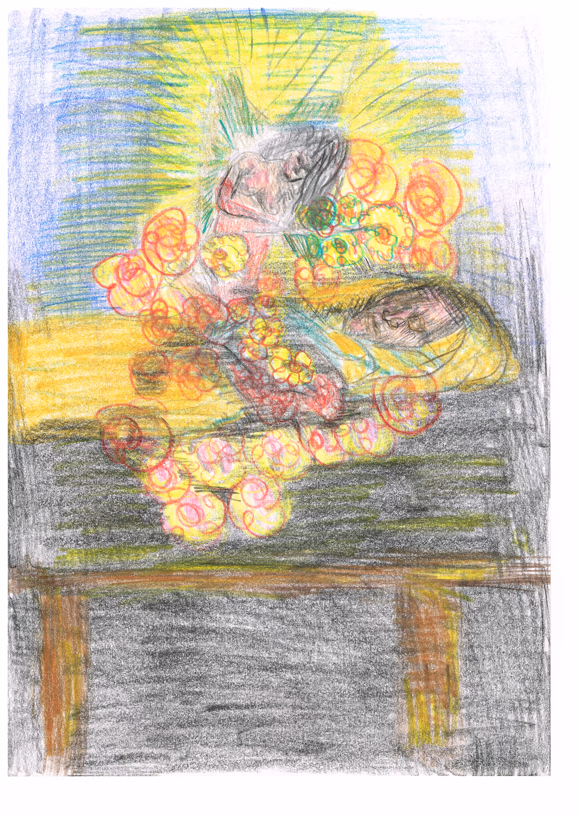 Pushing up daisies — 1993 — Mixed media on paper — by Berend Strik
