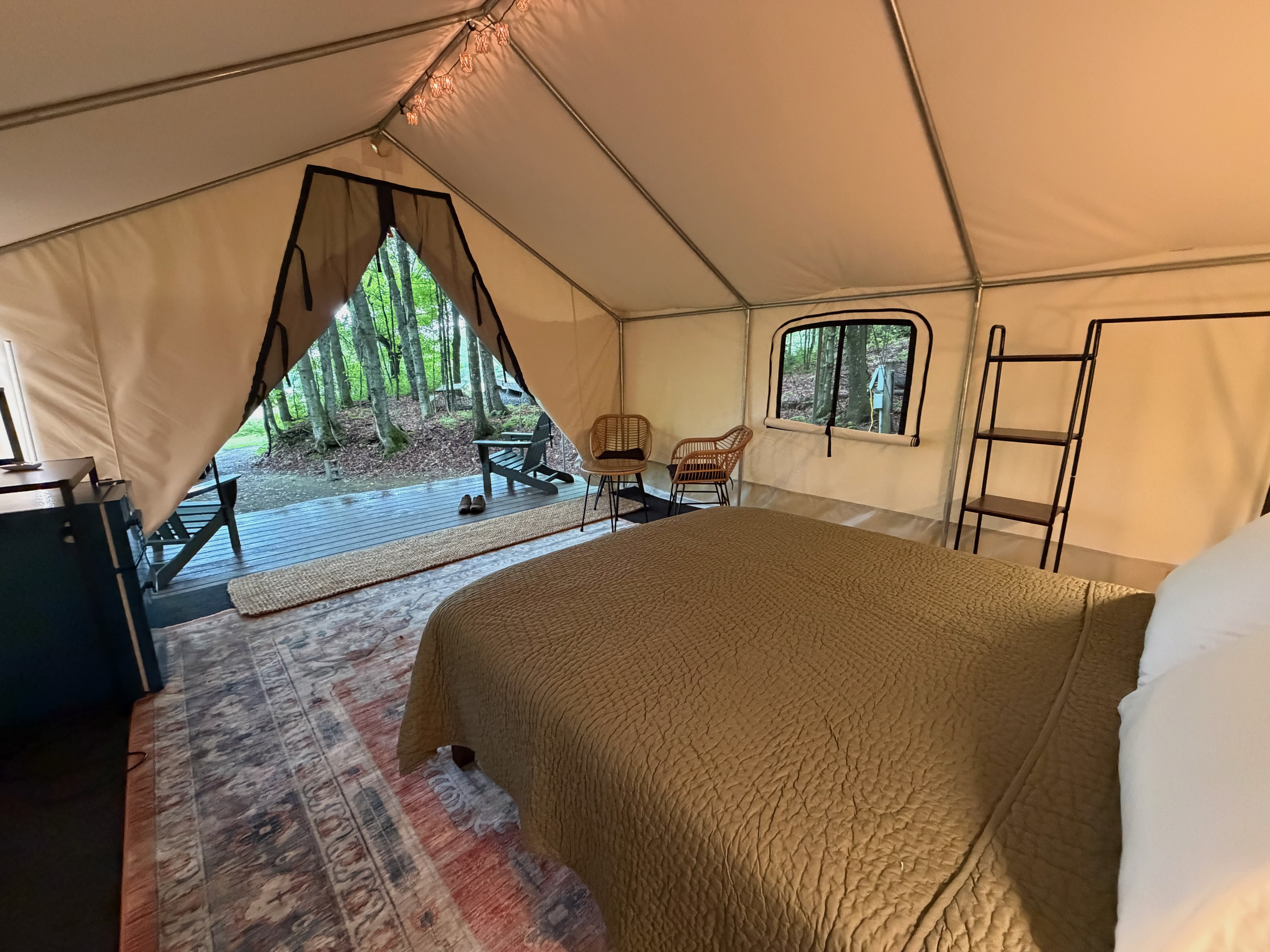 View from inside the safari tent looking out