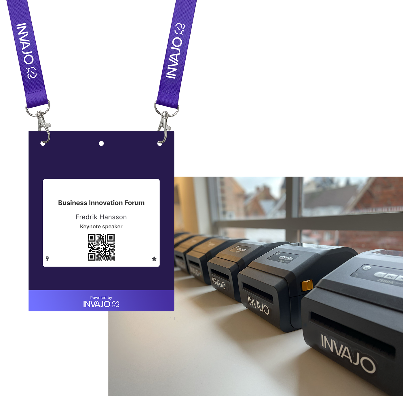 Invajo Badge Printing on Site