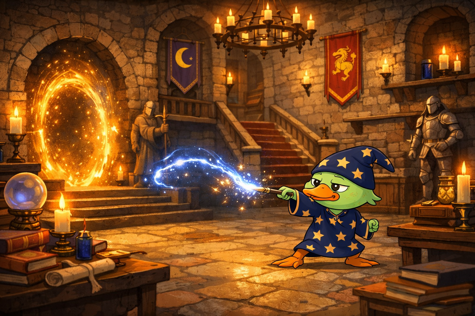 example images of xMilo doing magic in the Main Hall