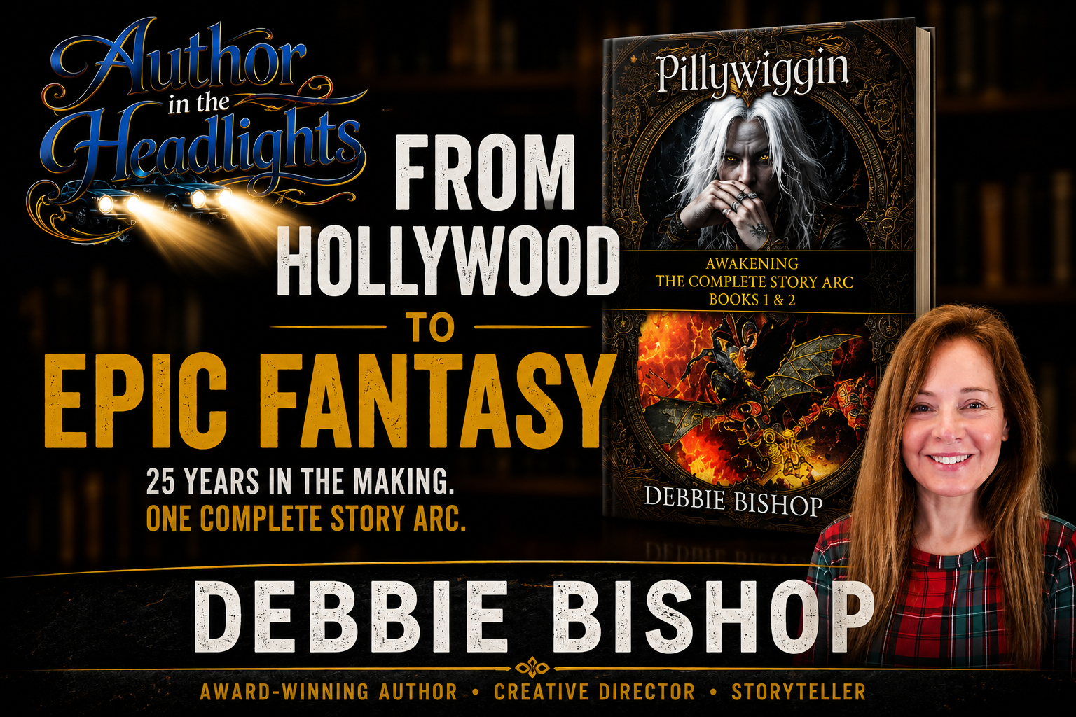 Banner of Author in the Headlights episode with Lynda Bailey, Erotic Romance