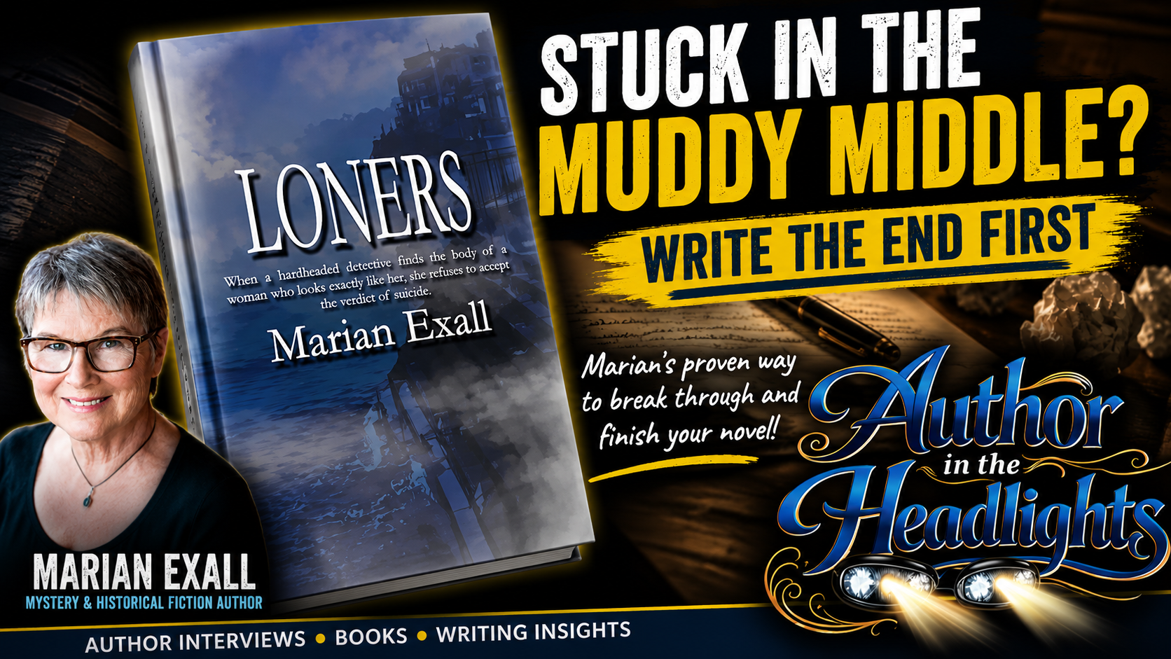 Banner of Author in the Headlights episode with Lynda Bailey, Erotic Romance