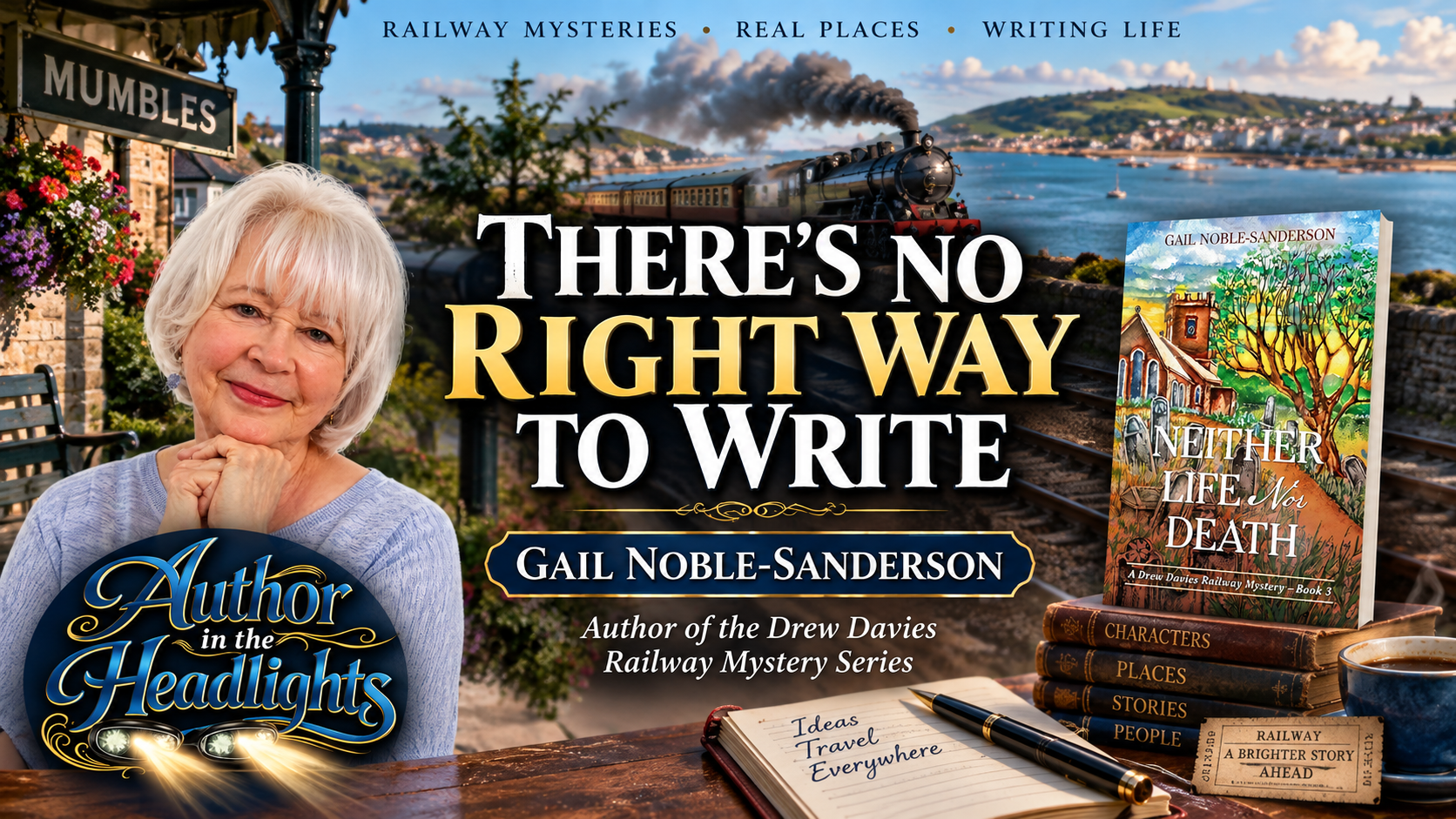 Banner of Author in the Headlights episode with Lynda Bailey, Erotic Romance