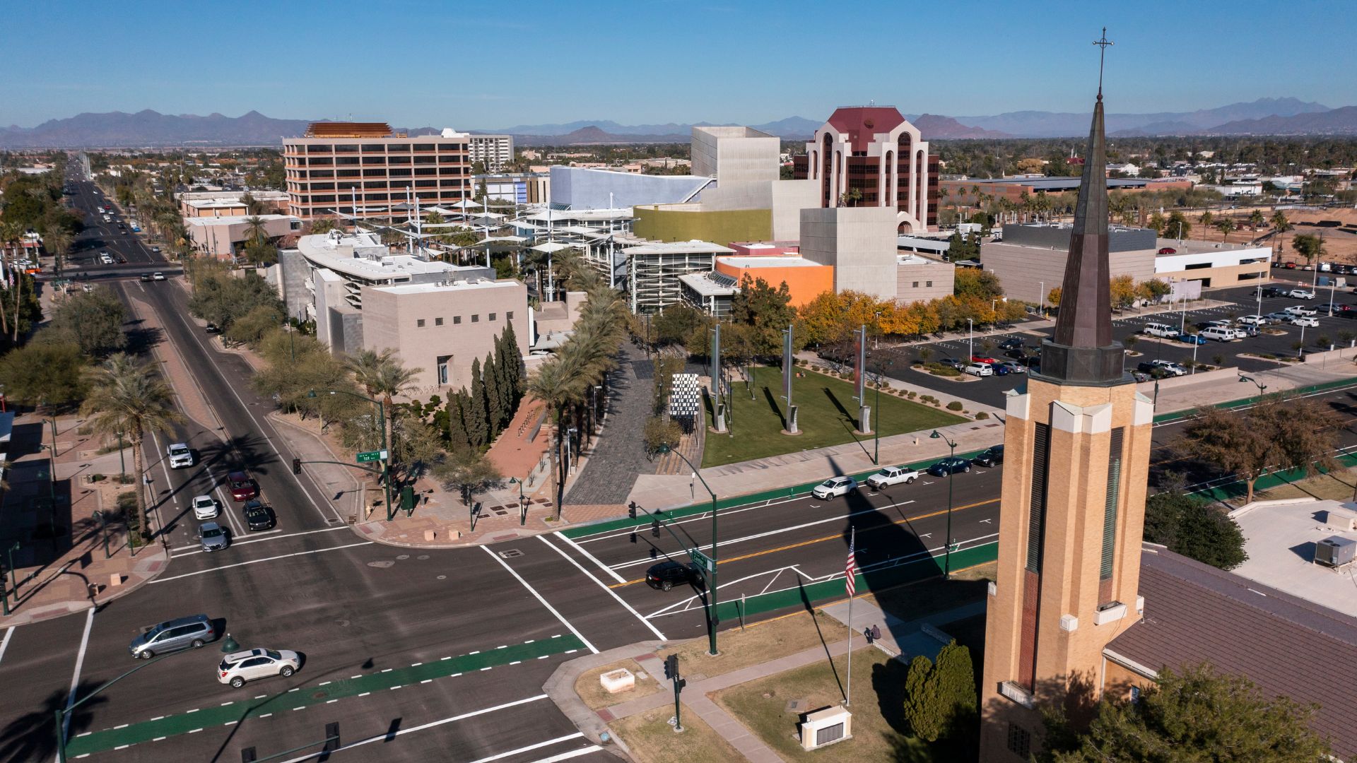 Downtown Mesa, Arizona, a popular choice or retirees.