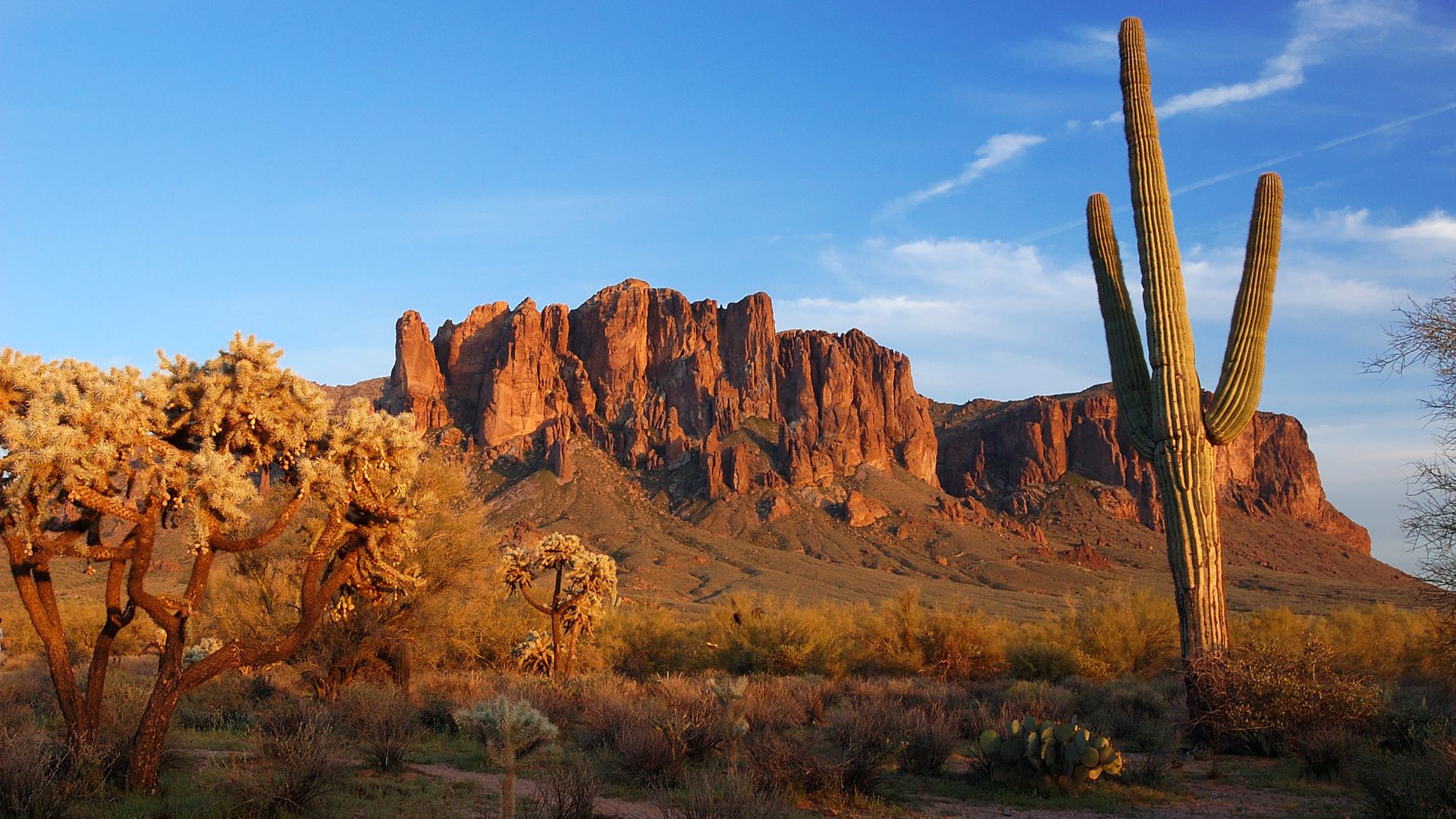 The Superstition Mountains near Mesa, Arizona.