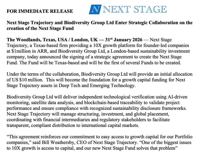 Next Stage Fund 1 creation