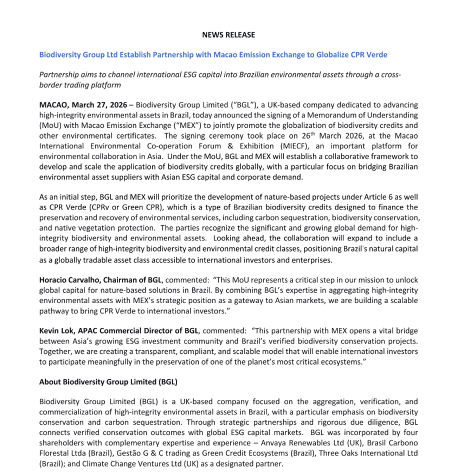 Macau announcement for Climate Change Ventures