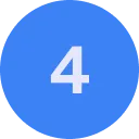 White number 4 centered inside a blue circle.