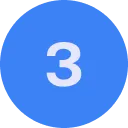 White number 3 inside a blue circle.