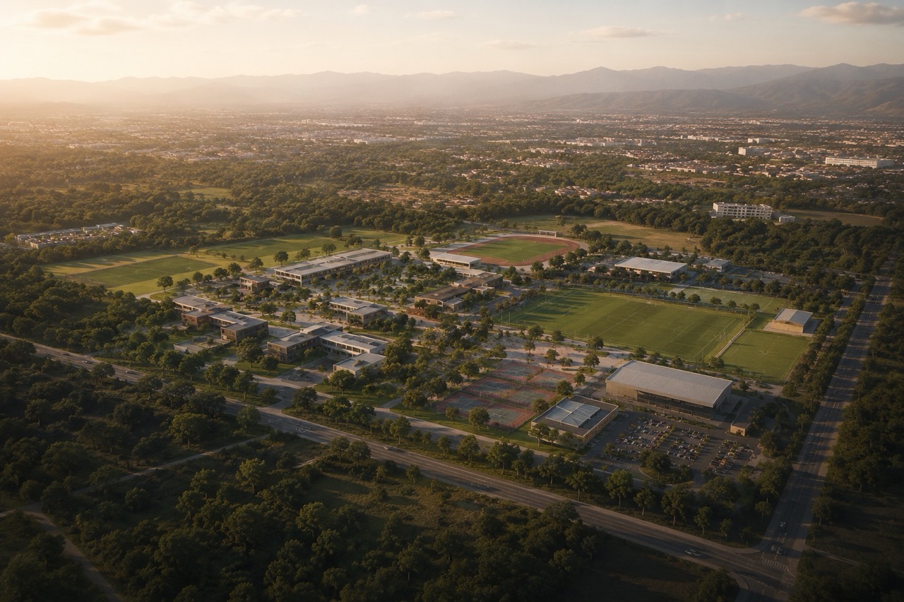 Vista aérea del proyecto de ciudad deportiva de Cambiemos Chile
