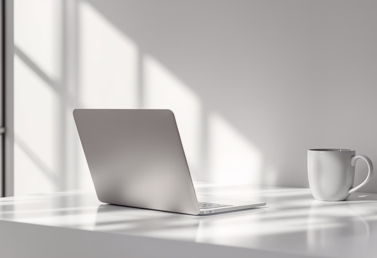 [background image] topdown photo of desk with laptop