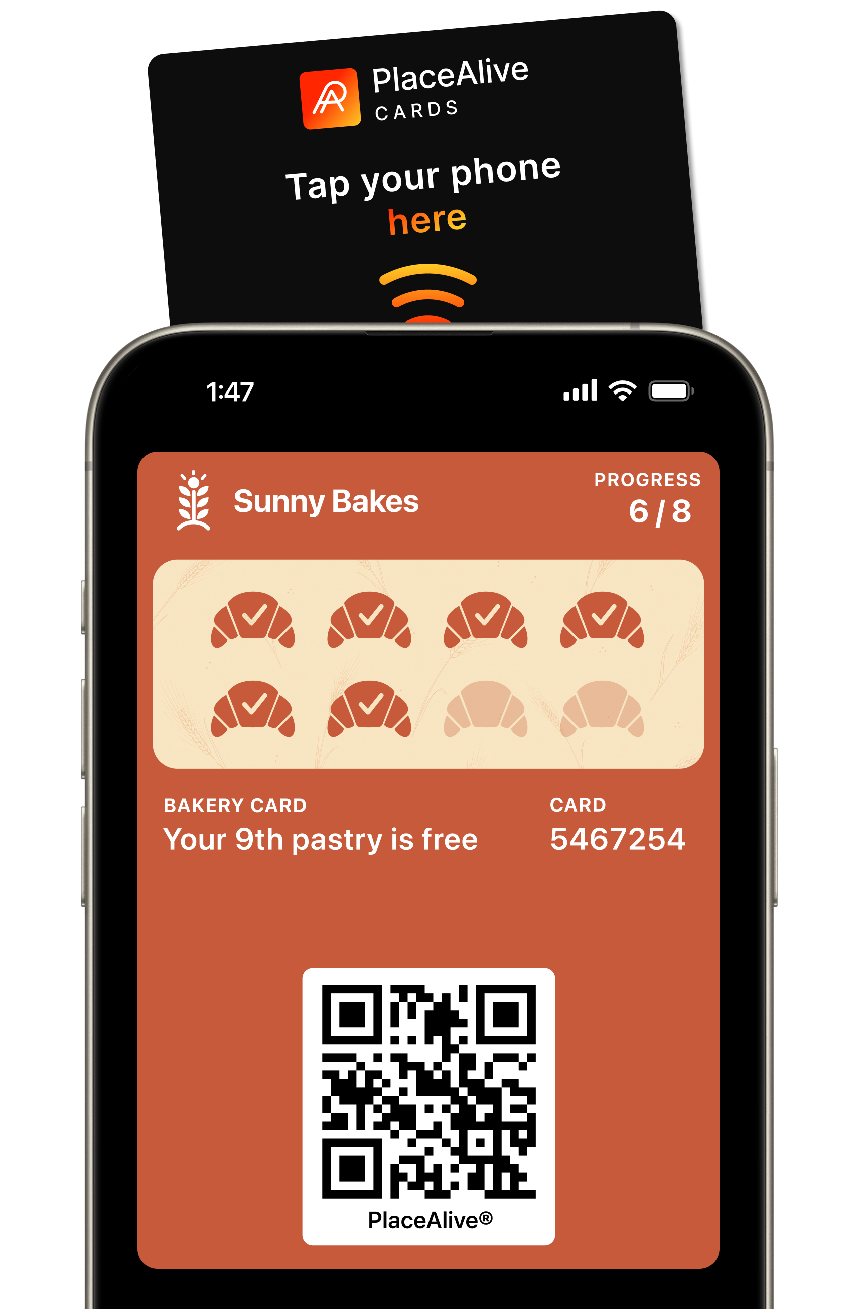 Digital stamp added to a PlaceAlive Card in Apple Wallet