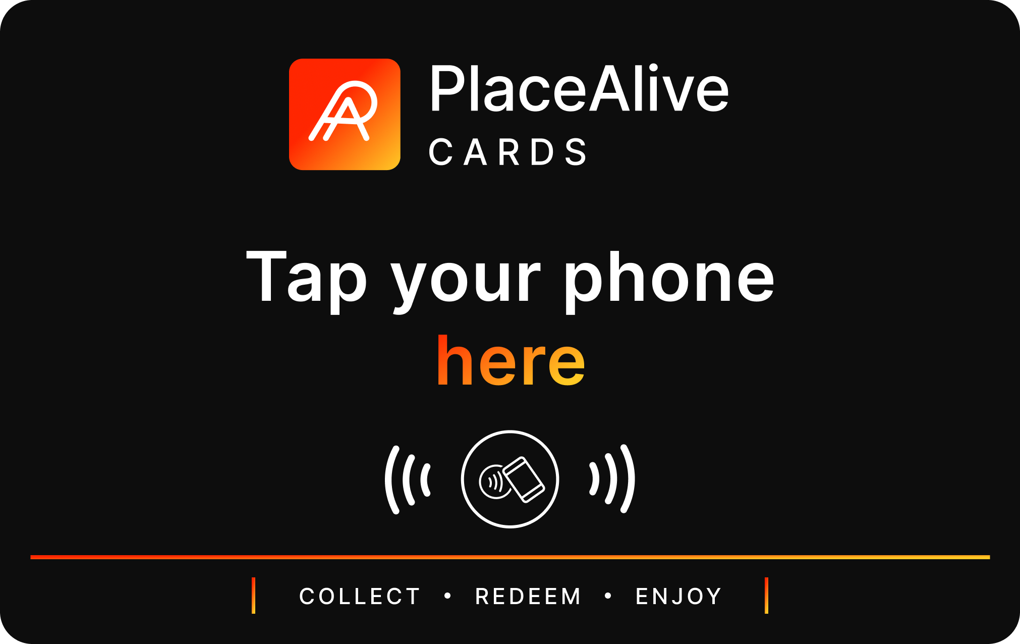 PlaceAlive NFC Club Card for issuing digital stamps
