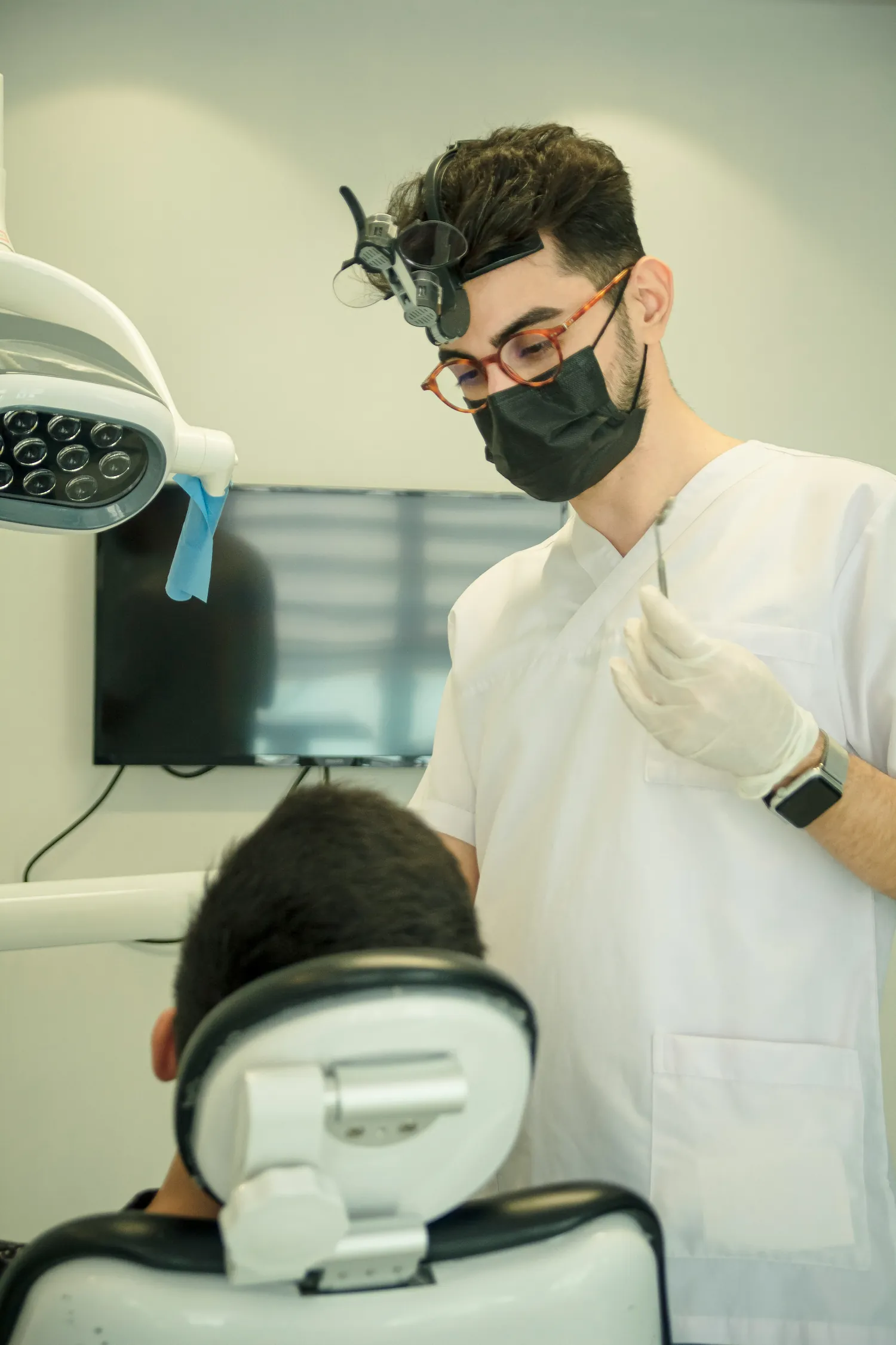 Dental team working during procedure