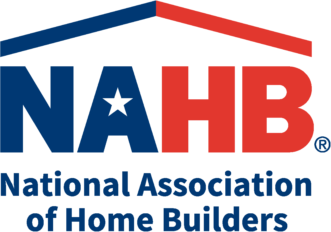 Logo of the National Association of Home Builders with a roof shape over the acronym NAHB.