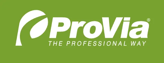 ProVia logo with tagline The Professional Way on green background