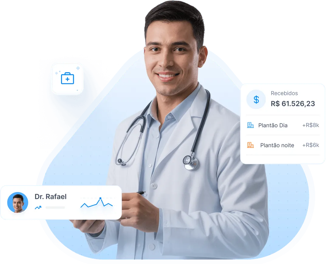 Imagem de um médico iniciando a carreira com auxílio da Amigo Tech