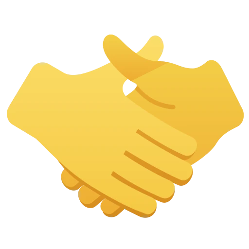 Handshake icon representing client partnerships