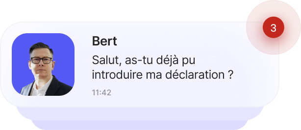 Klant vraagt per chat of zijn aangifte al ingediend is — reactief werken zonder BeanCounter