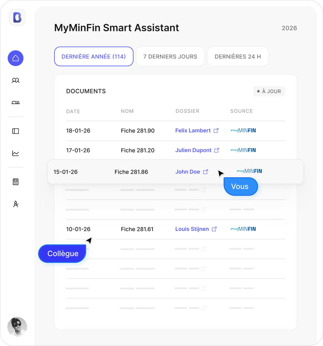 Capture d'écran de l'assistant intelligent BeanCounter MyMinfin