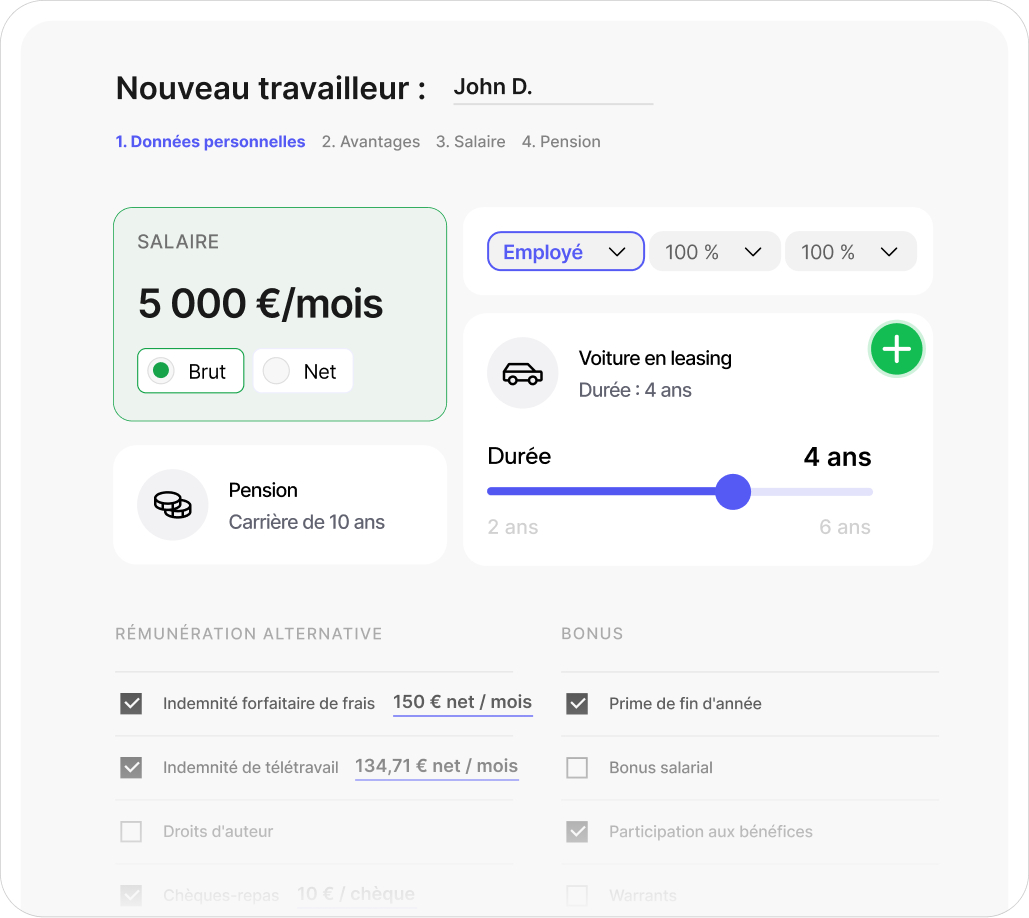 Représentation visuelle du questionnaire pour l'impôt des personnes physiques