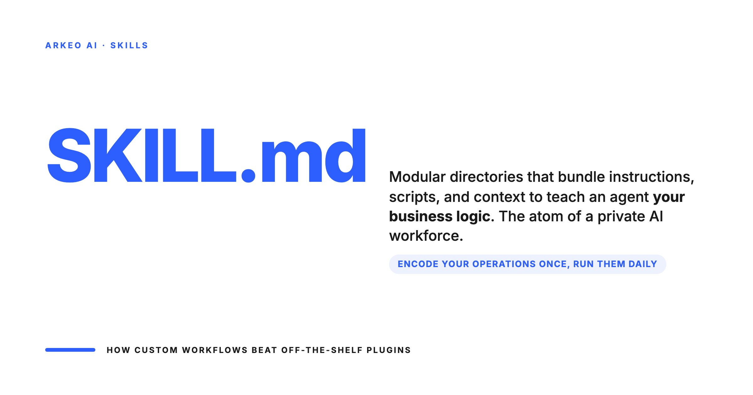 OpenClaw skills encode business logic in modular SKILL.md files that teach agents your operations