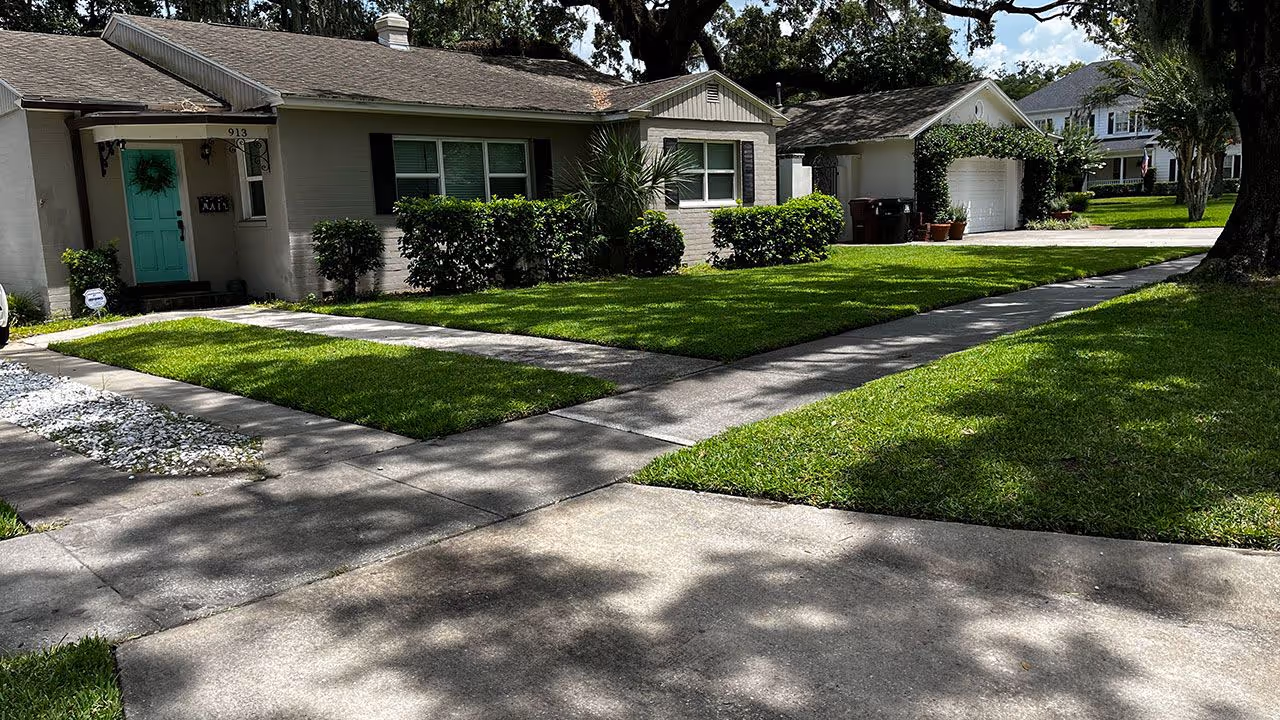clean residential lawn maintained by First Responders Land Care