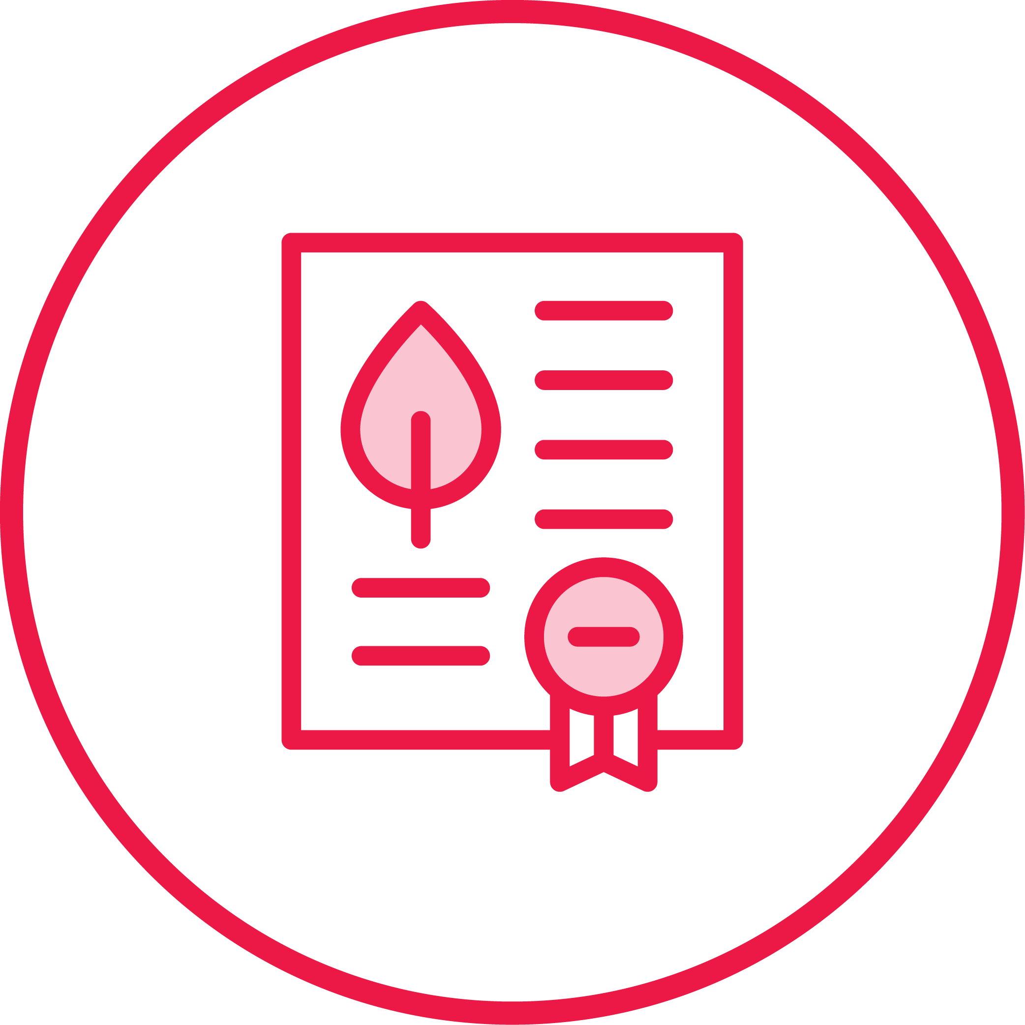 Certificate document icon representing insurance, compliance, and safety standards