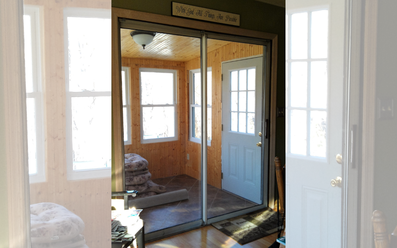 Patio door before replacement in Altoona, Pennsylvania