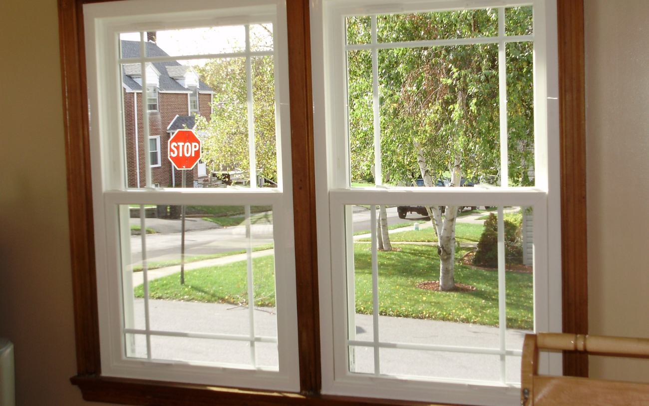 A completed double hung window replacement in Gallitzin, PA.