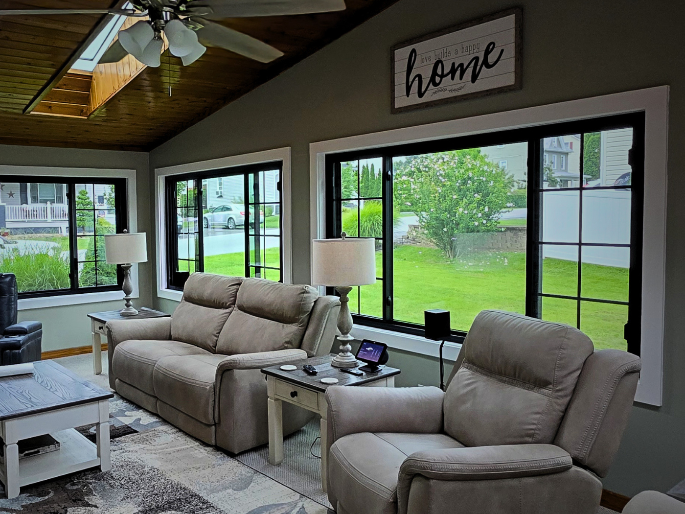 Finished replacement windows installed in a Central Pennsylvania home