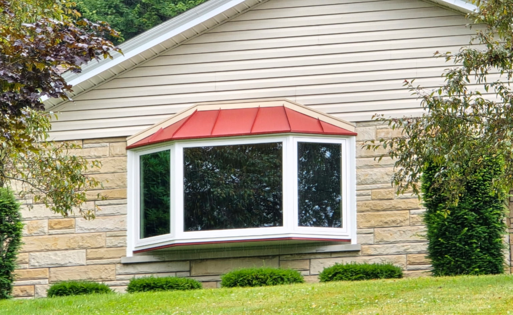 Wall removal and installation of a new bay window in an Altoona, PA home.