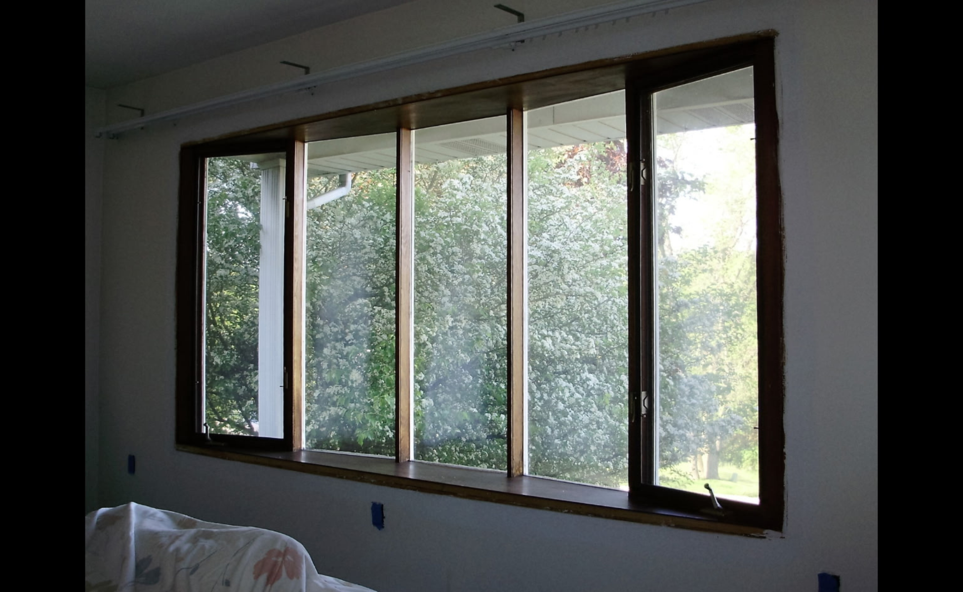 We replaced a old bay window with a new replacement bay window in a Tyrone, PA home.
