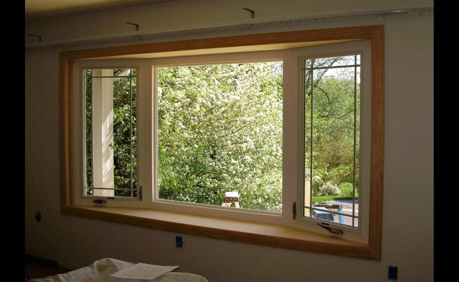 Wall removal and installation of a new bay window in an Altoona, PA home.
