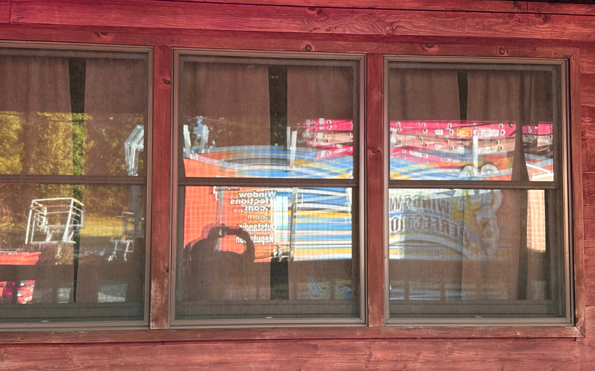 Double-hung windows before replacement