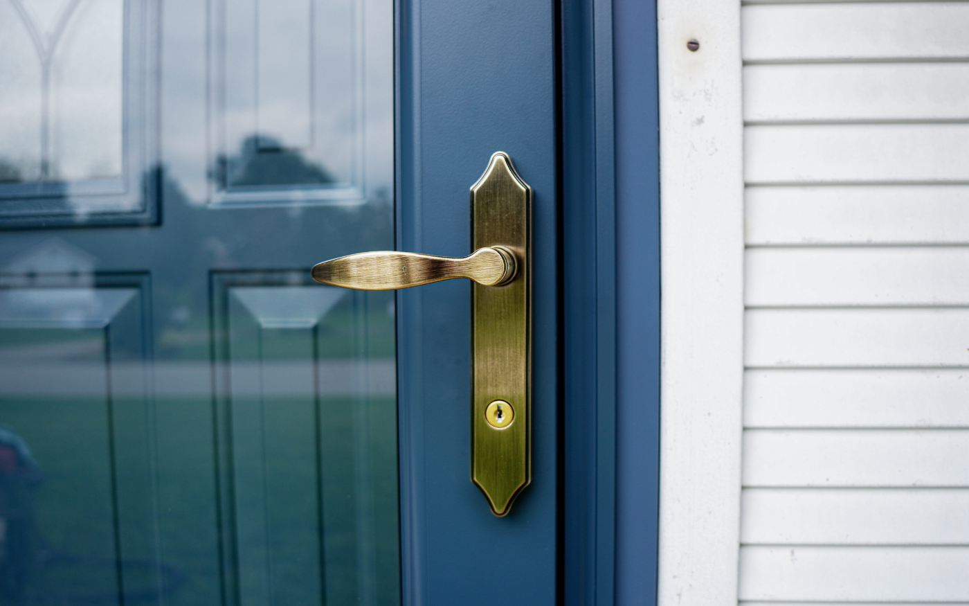 Storm door handle and hardware detail in Altoona, Pennsylvania
