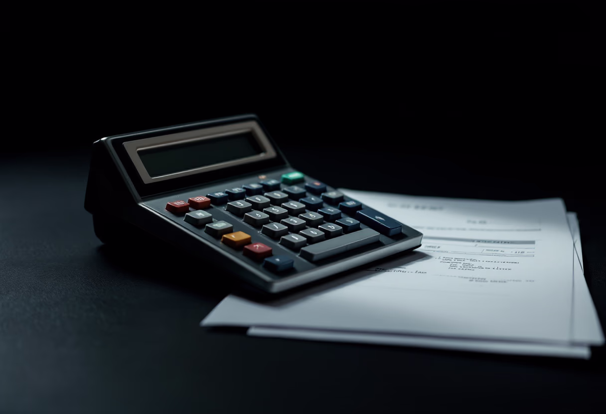 image of tax forms and calculator