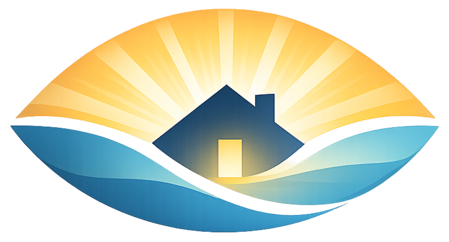 Light for Sight logo — a sun rising behind a house and mountains, framed within the shape of an eye