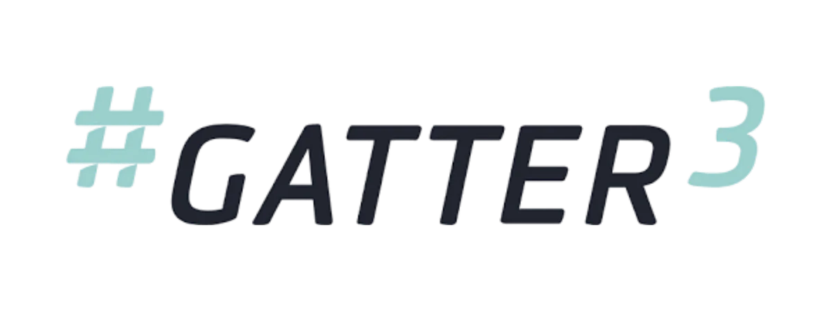 Text mit dem Wort ‚#GATTER³‘ in schwarzer und hellblauer Schrift auf schwarzem Hintergrund.