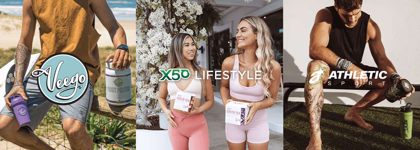 horizontal landscape banner designed for a supplements company