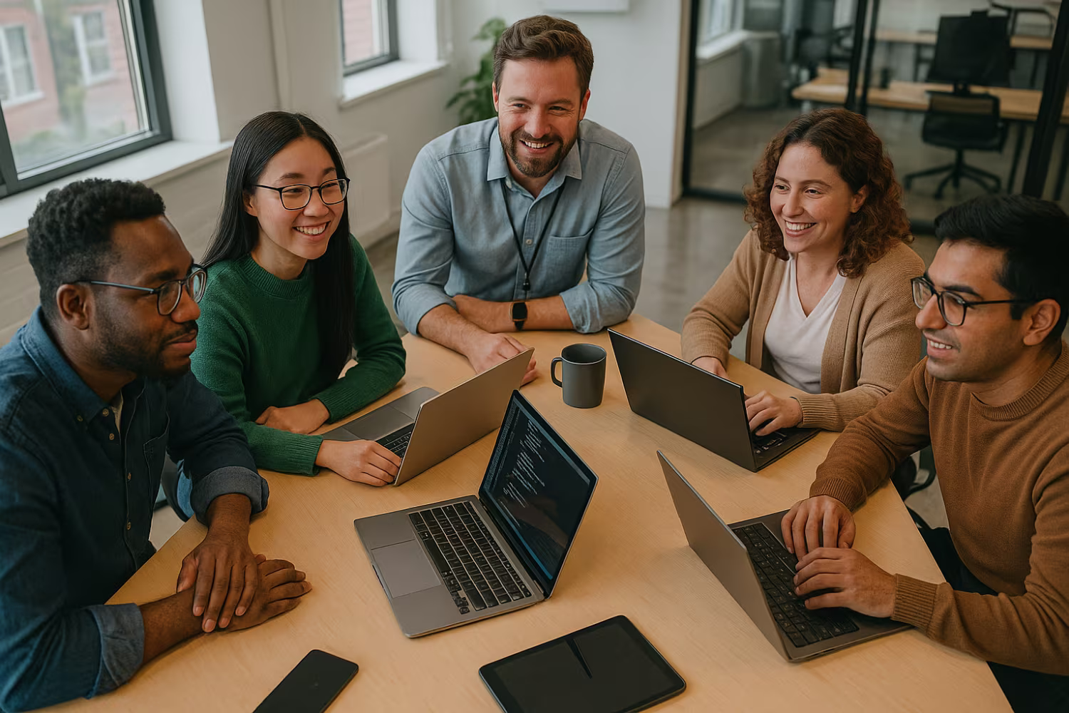 Diverse local IT company meeting