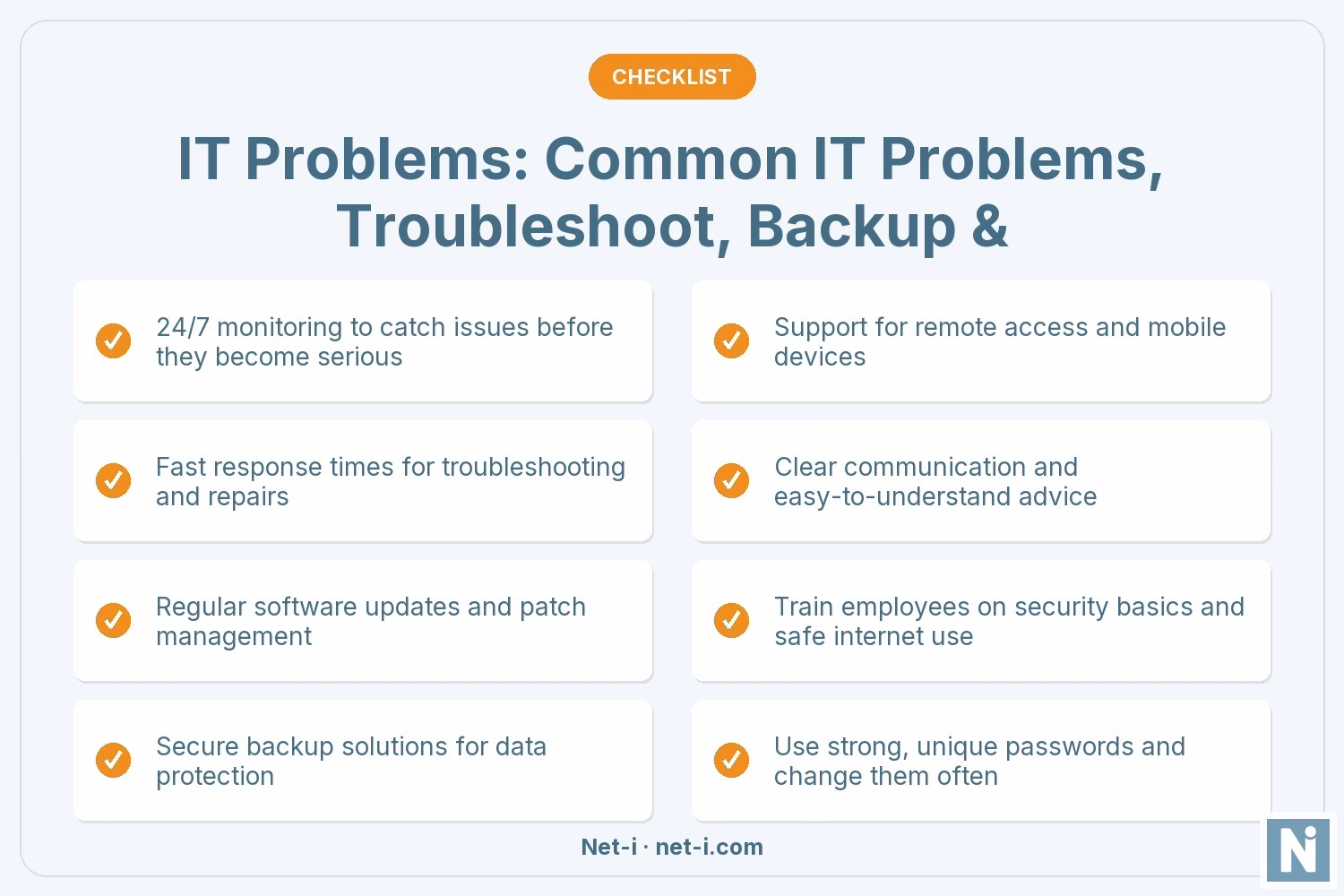 IT Problems: Common IT Problems, Troubleshoot, Backup &