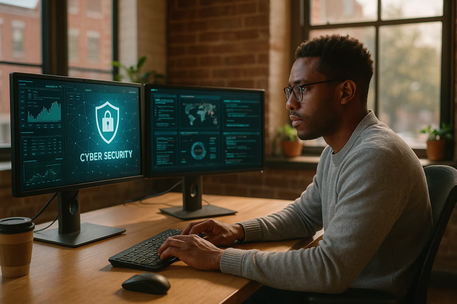 Professional analyzing cybersecurity endpoint detection