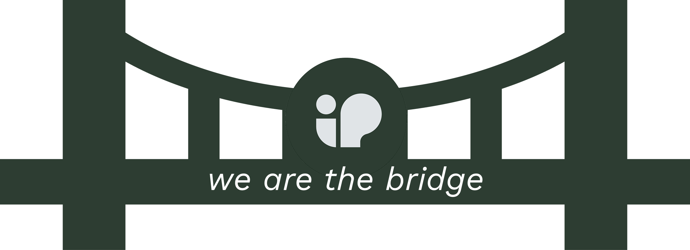 A bridge with the IP logo reads "We are the bridge"