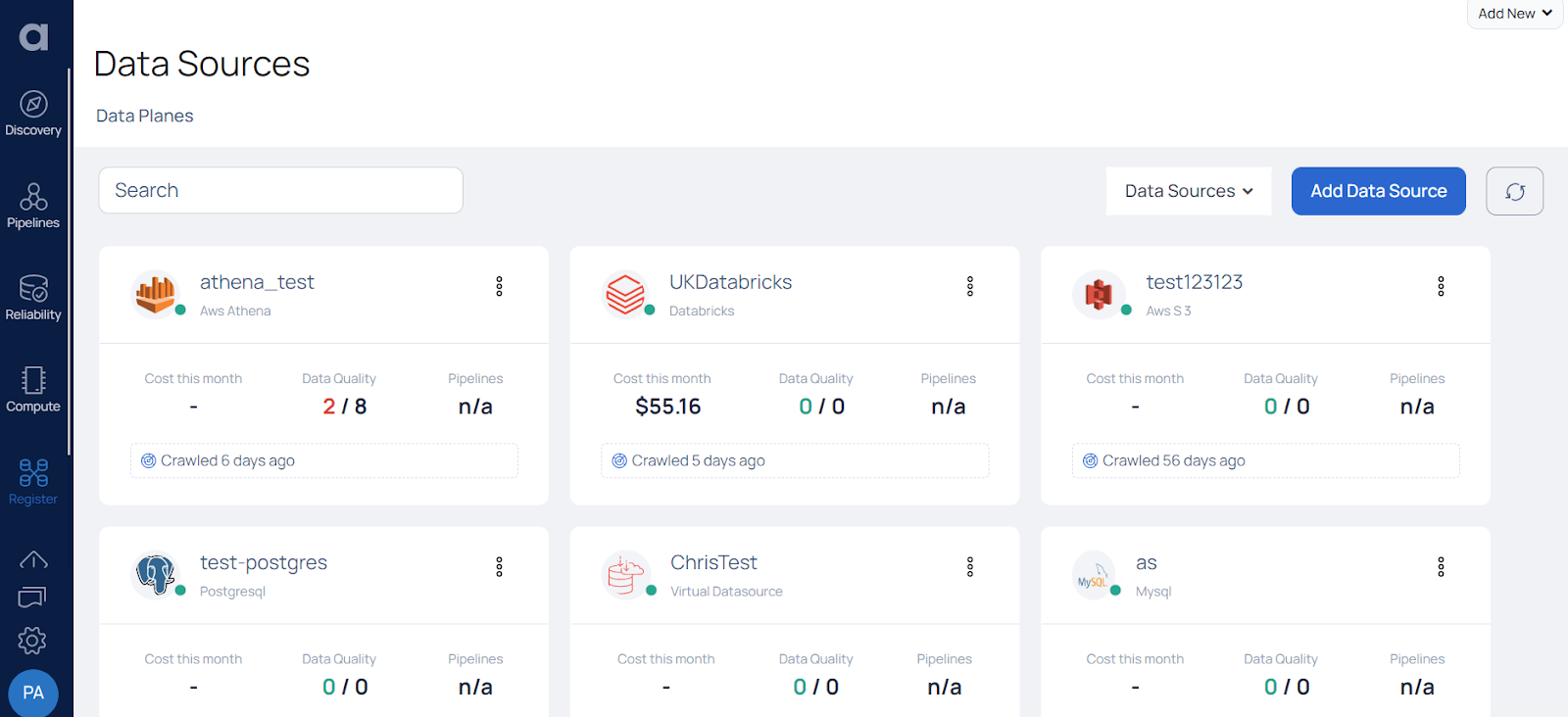 Adding cloud data sources in Acceldata