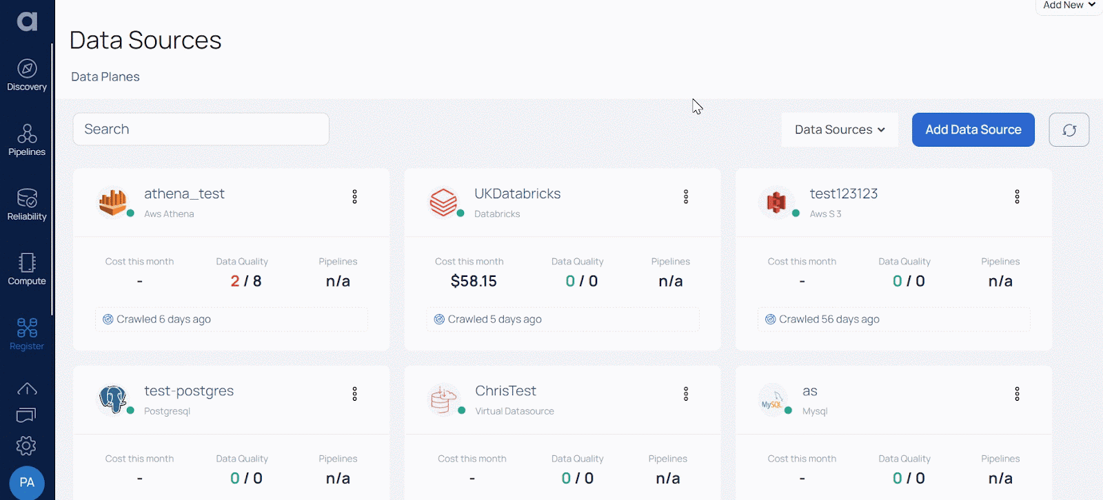 Crawling cloud data sources
