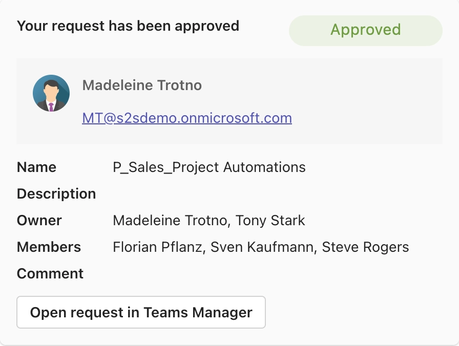 Teams Manager Approval