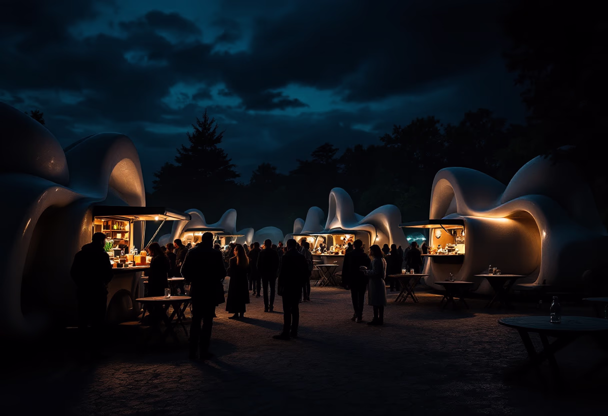 [background image] image of bustling food truck scene