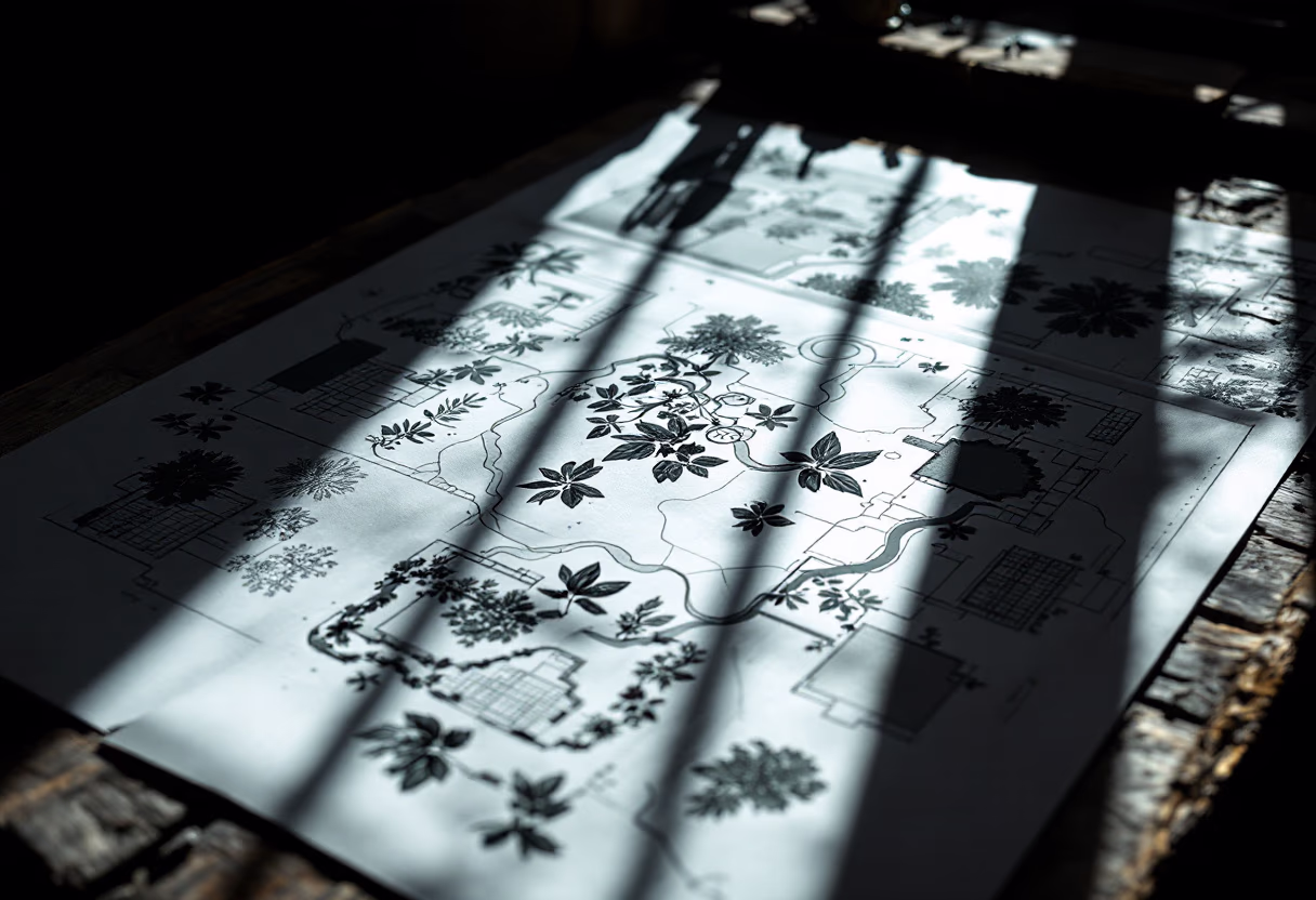 image of garden blueprints for a landscaping service