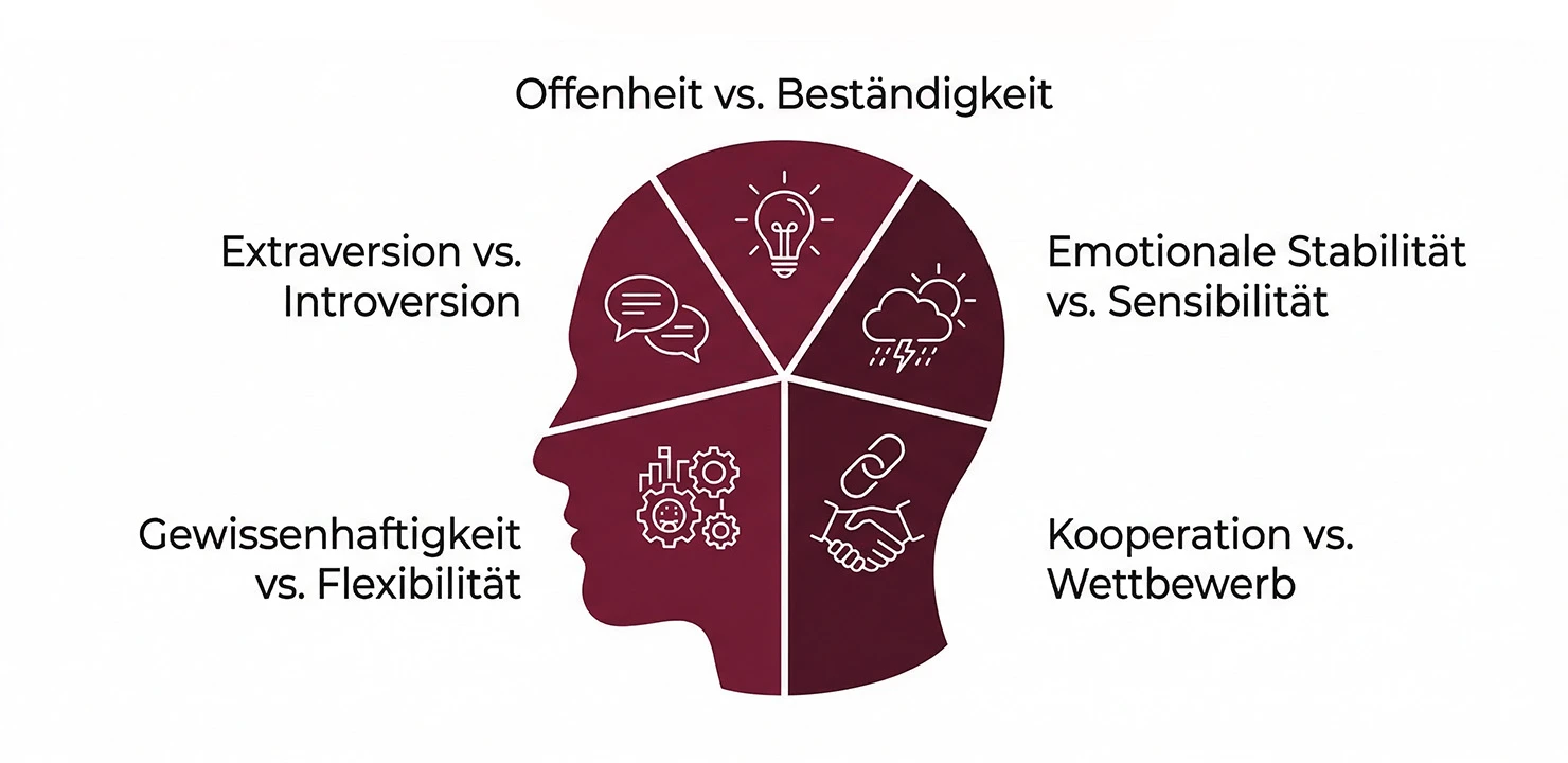 LINC Personality Profiler mit Darstellung von Persönlichkeitsdimensionen im Profilvergleich